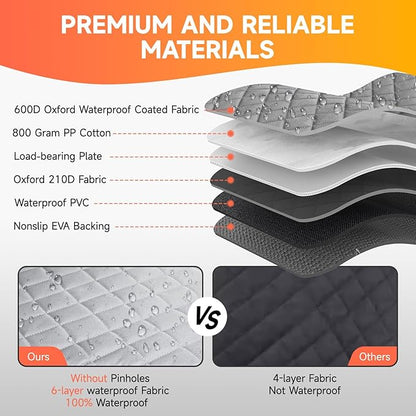 Dog Car Seat Cover Hard Bottom- Back Seat Extender for Dogs