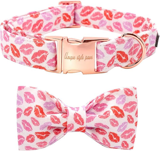 Unqiue Style Paws Valentine's Lips Dog Collar