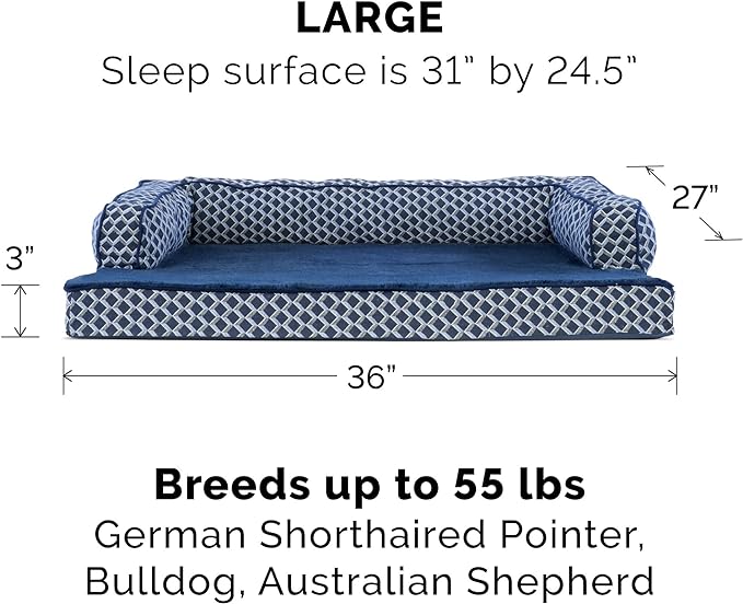 Furhaven Replacement Dog Bed Cover Comfy Couch Plush & Décor Sofa-Style