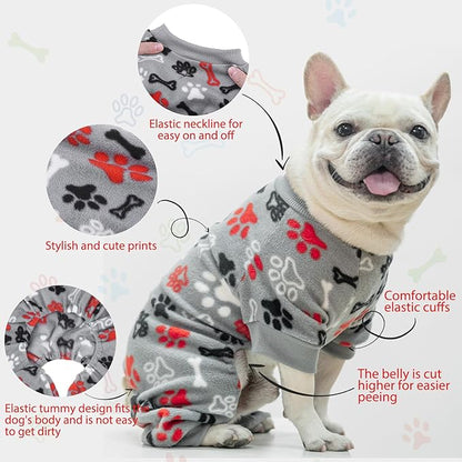 SCENEREAL Fleece Dog Pajamas for Small Medium Large Dogs