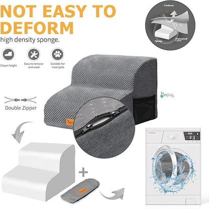 Topmart High Density Foam Pet Steps 2 Tiers 11.8" High,Non-Slip