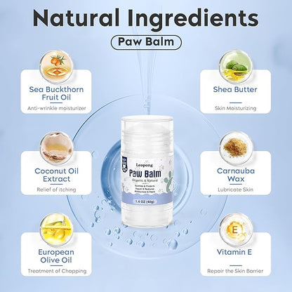 Dog Paw Balm, Moisturizer & Protection for Cracked Dry & Damaged Paws, Nose & Elbows Natural Lick Safe Dog Nose Balm
