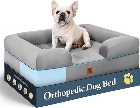 GLADOG Orthopedic Dog Bed Medium Size with Full Memory Foam
