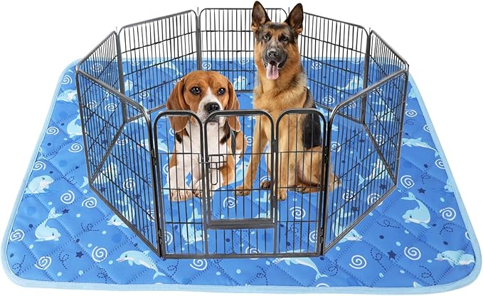 IEUUMLER Washable Pee Pads for Dogs Extra Large 71" x 71" 1 Pack EU007 (Dolphin, 71"X71"-1pcs)