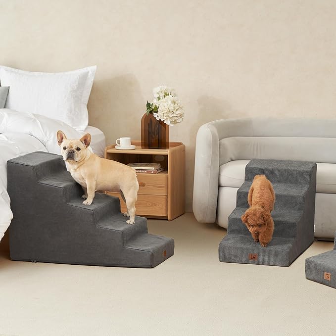 EHEYCIGA Dog Stairs for Small Dog 22.5”H 5-Step Slope