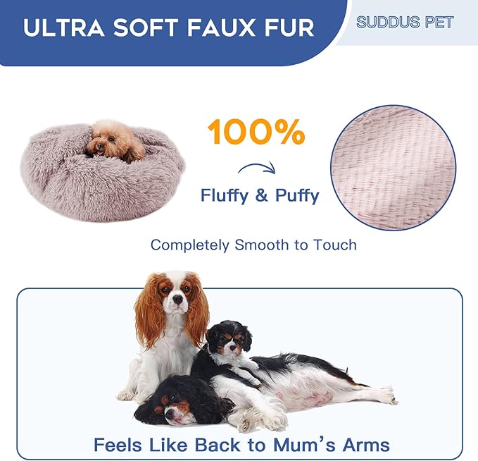 suddus Calming Dog Bed with Blanket Attached 26"