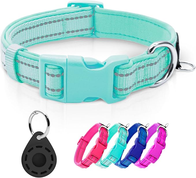 azuza Reflective Dog Collar with Airtag Holder