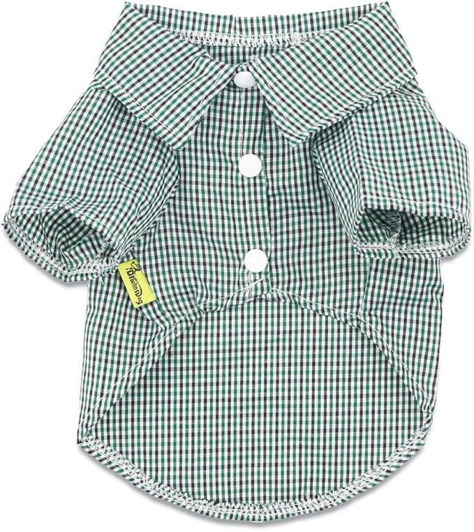 DroolingDog 3 Pack Plaid Dog Tee Shirt Puppy Button Up Shirts Polo T Shirts Small Dogs Clothes Breathable Summer T-Shirt