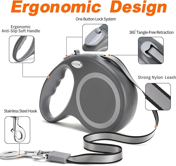 Retractable Dog Leash 26 FT 110 LBS, 26 FT（50-110