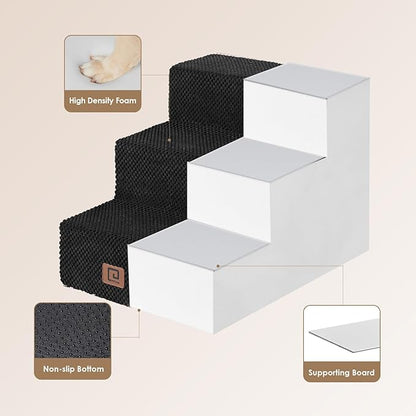 EHEYCIGA Dog Stairs for Small Dogs 13.5" H 3-Step Dog
