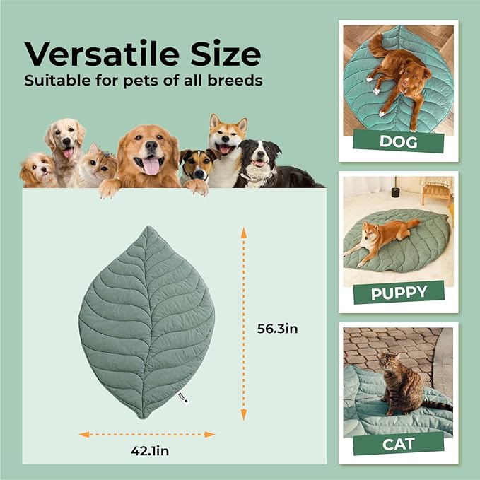 Dog Blanket Mat for Dogs Cats 42×56" Leaf