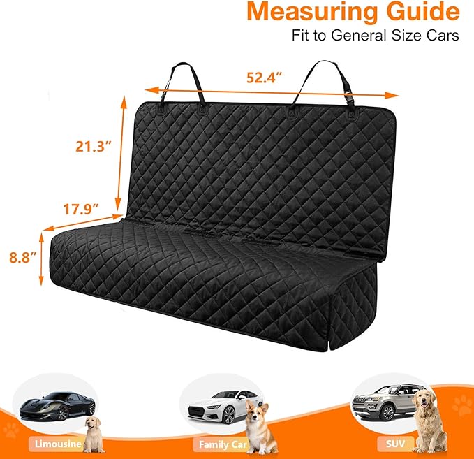 PETICON Waterproof Scratchproof Pet Bench Seat Covers for Cars