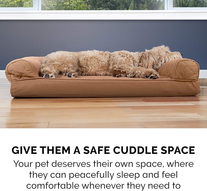 Furhaven Orthopedic Dog Bed for Medium/Small Dogs w/ Removable Bolsters & Washable Cover 35 lbs