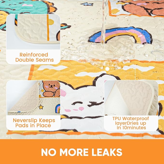 PJYucien Reusable Pee Pads for Dogs ,55" x 55" Washable 24'' Width 8 Panels