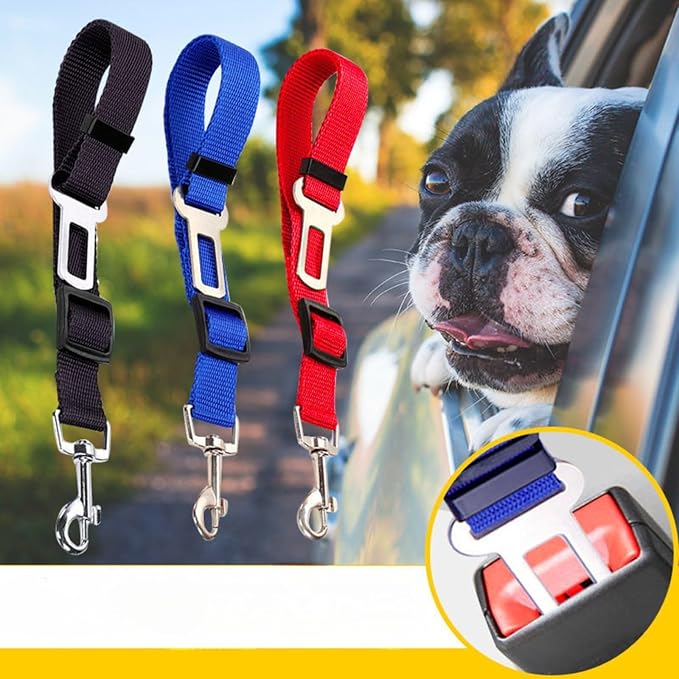 Generic 3 Pcs Adjustable Pet Dog Cat Safety Leash Car Vehicle Seat Belt Harness Seatbelt Universal Pet Safety Belt, Blue