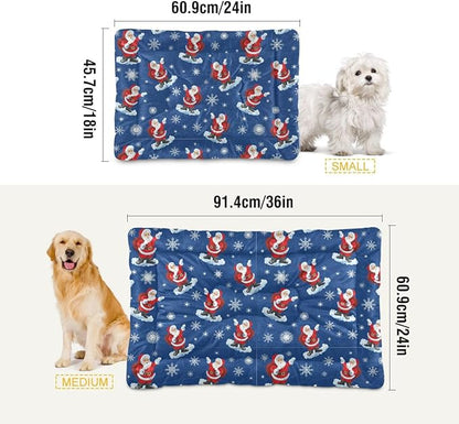 Christmas Cute Santa Claus Pet Bed Pad Soft Dog Bed Mat with Anti-Slip Bottom 36 * 24inches