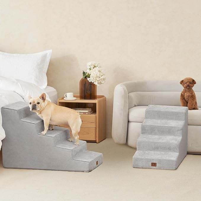 EHEYCIGA Dog Stairs for Small Dog 22.5”H 5-Step Slope