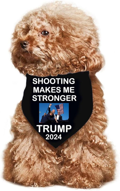 Trump 2024 Dog Bandana Make America Great Again Shooting Makes me Stronger Souvenir Flag Triangle Bibs Scarf Accessories Dog Cat Pet Animal
