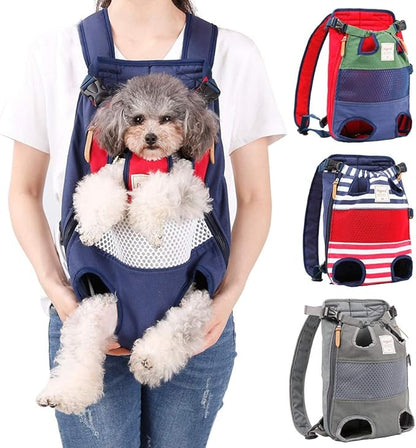 Dog Carrier Backpack, Pet Front Carrier Backpack Legs Out Dog Chest Carrier for Small Medium Dogs, Hands-Free Cat Backpack Carrier Dog Travel Backpack Airline Approved Hiking Bike Motorcycle