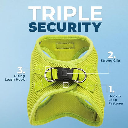 Voyager Step-in Air Dog Harness - All Weather Mesh Step in Vest Harness for Small and Medium Dogs and Cats by Best Pet Supplies - Harness (Lime Green), XL (Chest: 20.5-23")