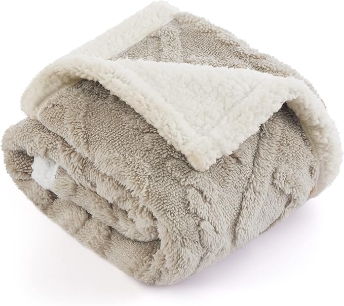Bedsure Waterproof Dog Blankets for Small Dogs 25"x35", Taupe