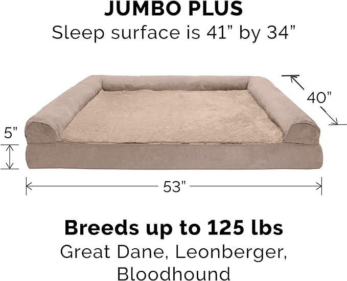 Furhaven Replacement Dog Bed Cover Plush & Suede Sofa-Style