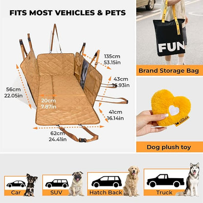 FUNNYFUZZY back seat extender for dogs 100% Waterproof