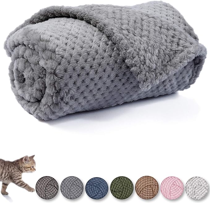 Dog Blanket or Cat Blanket or Pet Blanket (L/40" x 48", Grey)