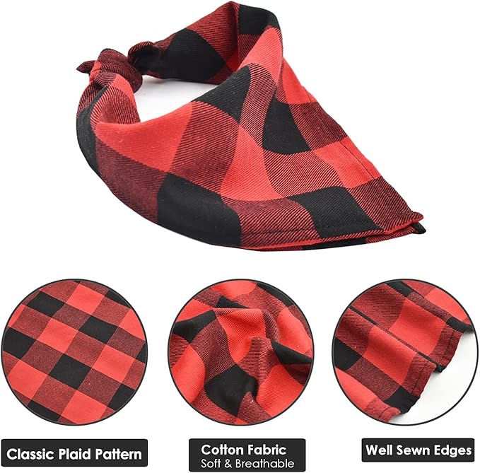 Bubblepup Plaid Dog Bandana 1PC Square