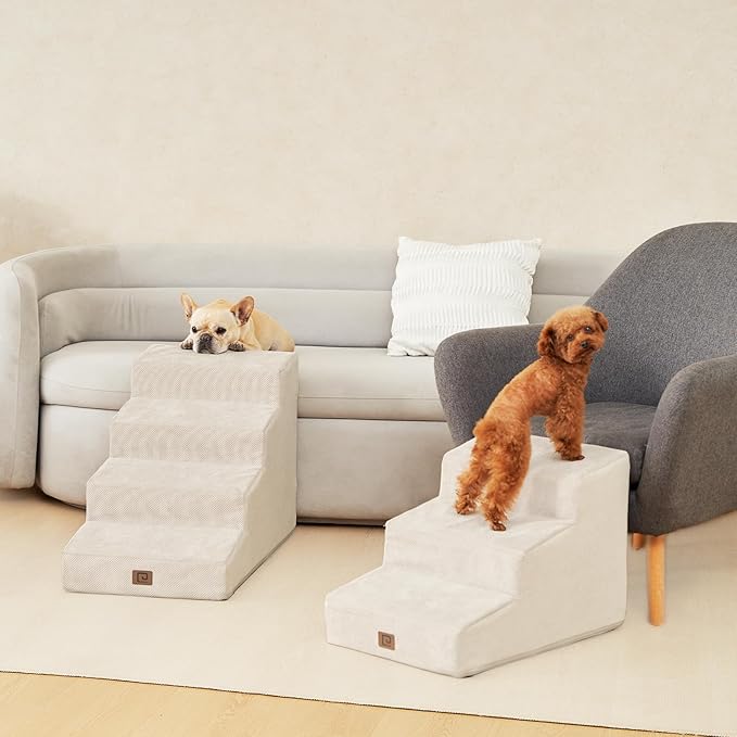 EHEYCIGA Dog Stairs for Small Dog 15.7”H 3-Step Slope