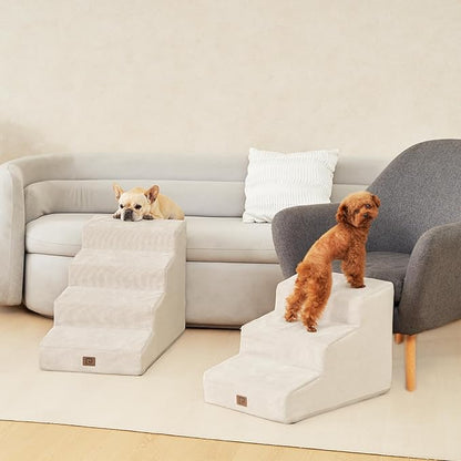 EHEYCIGA Dog Stairs for Small Dog 15.7”H 3-Step Slope