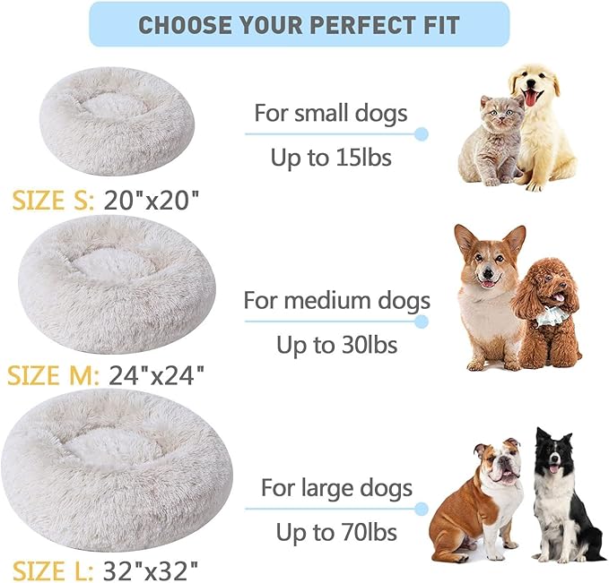 BinetGo Dog Bed Calming Cat and Dog Beds 20 inches