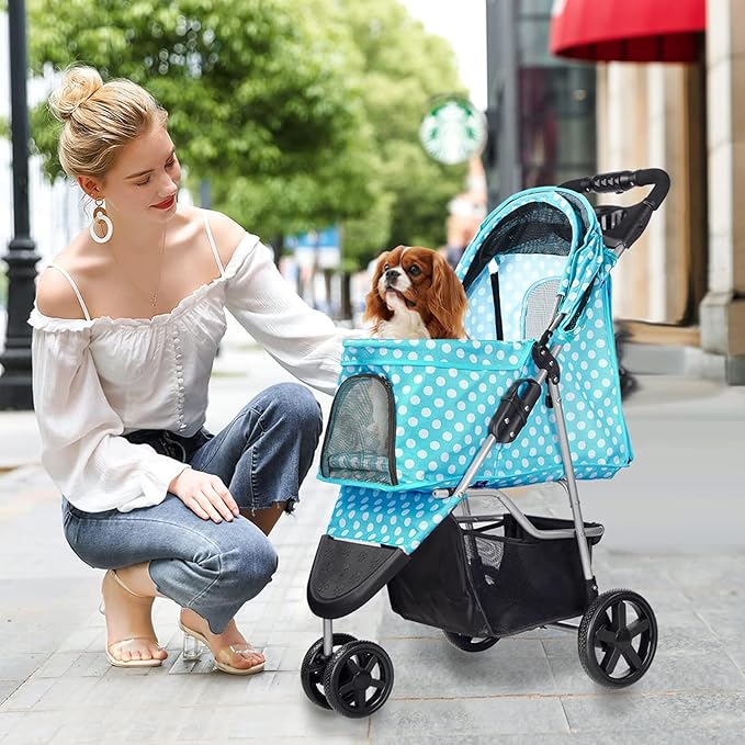 Dog Stroller for Small Dogs 3 Wheels,