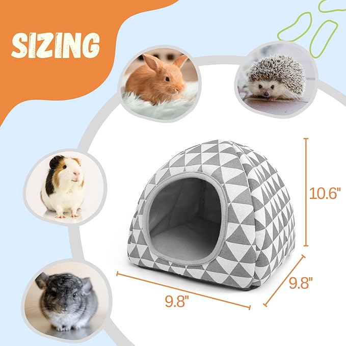 2 Pack Guinea Pig Hideout Bed Washable Guinea Pig Cage Accessories Cozy House Habitat Hide-Out for Chinchilla Hedgehog Small Animal Supplies