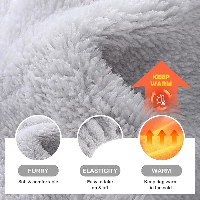 Dog Pajamas Small Dog Sweaters - Winter Warm Dog Jumpsuit, Soft and Stretchy 4 Legged Fleece Dog Clothes for Small Dogs Girl Boy (XX-Small, Grey)