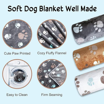 Blankets for Dogs 3 Pack 30" x 20",Cute Paw
