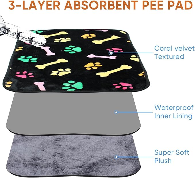 1 Pack 3 Waterproof Dog Blanket for Small Dogs (23X16 inch))