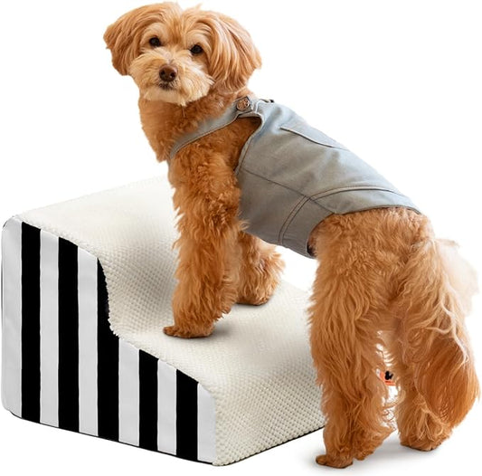MEWOOFUN Dog Stairs for Small Dogs 2-Tier Dog 50lbs Small