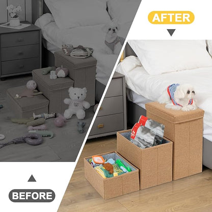 Uross Dog Stairs with Storage 3-Steps