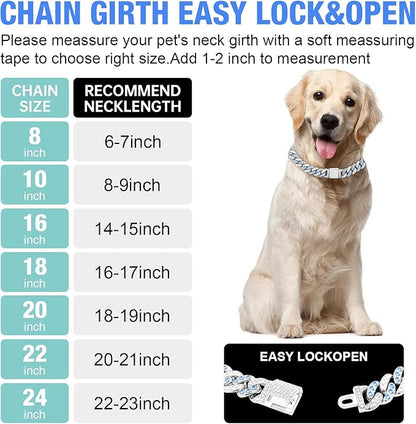 Dog Chain Silver Cuban Collars 24inchi)