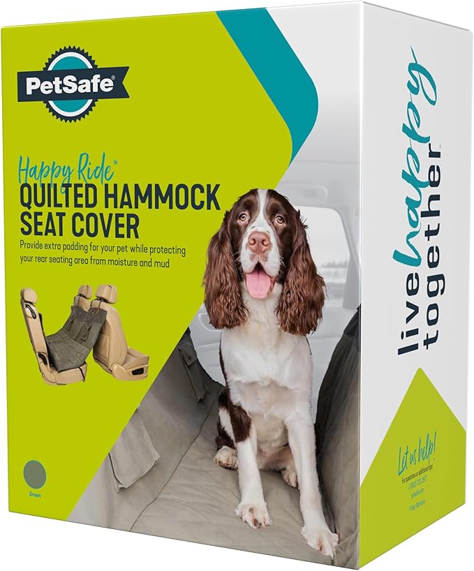 PetSafe Happy Ride Quilted Dog Car Seat Cover – Waterproof & Durable – Machine Washable – Fits Most Cars