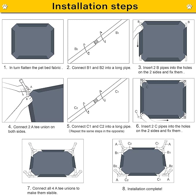 Elevated Dog Bed Raised Dog Bed Cot Bed Small Medium Large Dogs Outdoor Cooling Dog Bed Pet Cat Bed Breathable Mesh Washable (Medium 32''L x 25''W)