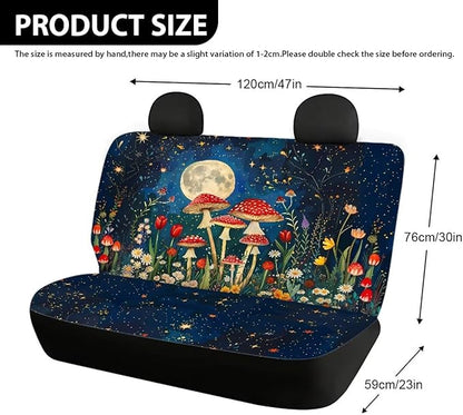 AFPANQZ Moon Mushroom Car Rear Seat Covers Set