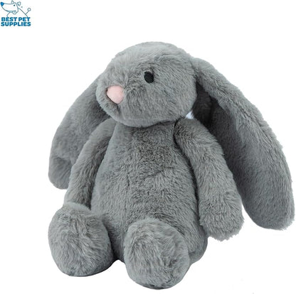 Best Pet Supplies Interactive Bunny Buddy Dog Toy with Crinkle and Squeaky Enrichment for Small and Medium Breed Puppies or Dogs, Cute and Plush - Bunny (Gray)