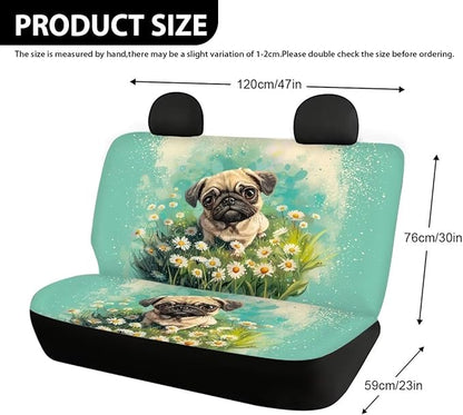 AFPANQZ Pug Dog Back Seat Cover Non-Slip Interior