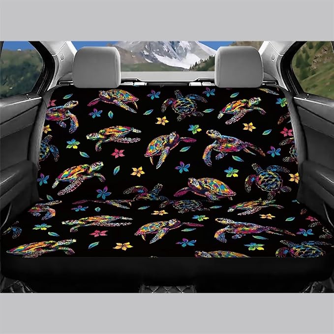 AFPANQZ Sea Turtle Design Car Back Seat Covers Protector Rear Car Seat Cushion Dust and Scratch Proof Universal Fits Car