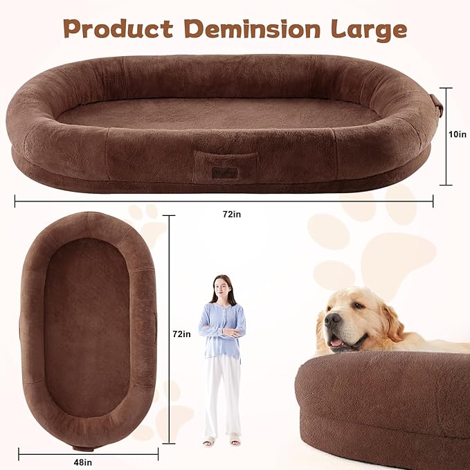 Human Dog Bed for Adults People 72"x48"x10" Gaint