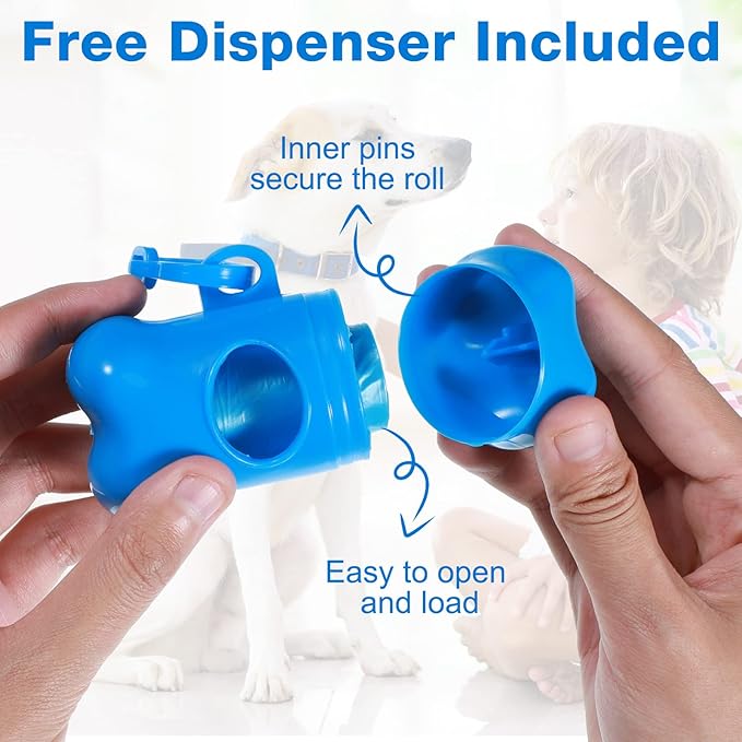 3000 Count Dog Poop Bags Pet Waste Bags for Poop with 3 Dog Poop Bag Dispenser Doggie Poop Bags for Home Outdoor Puppy Walking and Travel 12 x 8.6 Inch