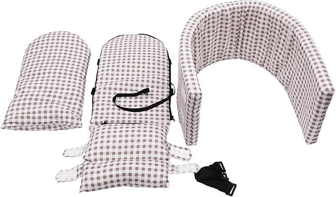 X AUTOHAUX Plaid Style Dog Car Seat Adjustable Straps for Medium Small Sized Puppy Cat Seat Pets Soft Non Slip Bottom Travel Bed Brown White