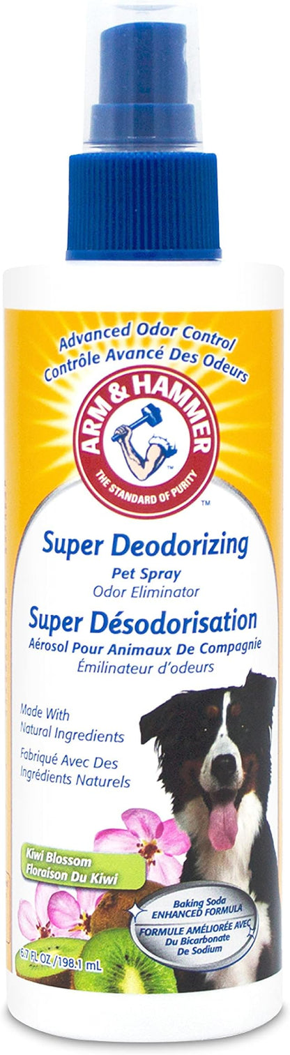 Arm & Hammer For Pets Super Deodorizing Spray for Dogs | Best Odor Eliminating Spray for All Dogs & Puppies | Fresh Kiwi Blossom Scent That Smells Great, 6.7 Ounces-1 Pack (FF9367)